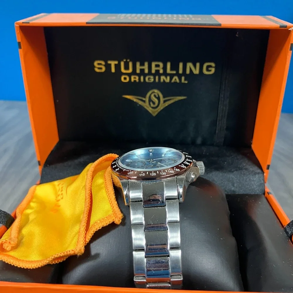 Stührling Ultima‎ 3960 Quartz 42mm Chronograph - Light Blue Dial